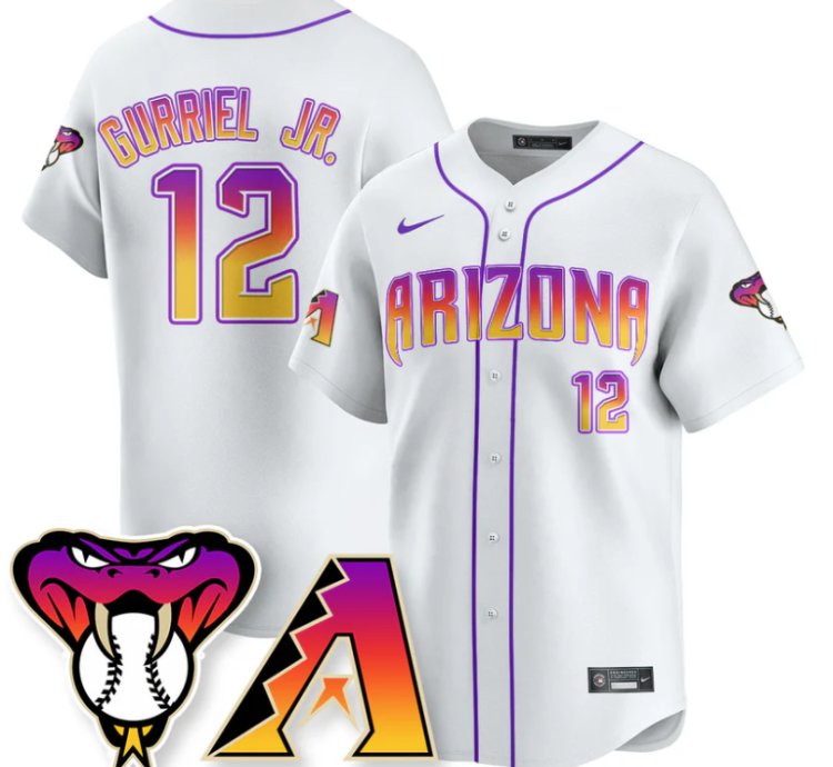 Lourdes Gurriel Jr Jersey 12 Arizona Diamondbacks 2025 City Connect Concept Stitched White