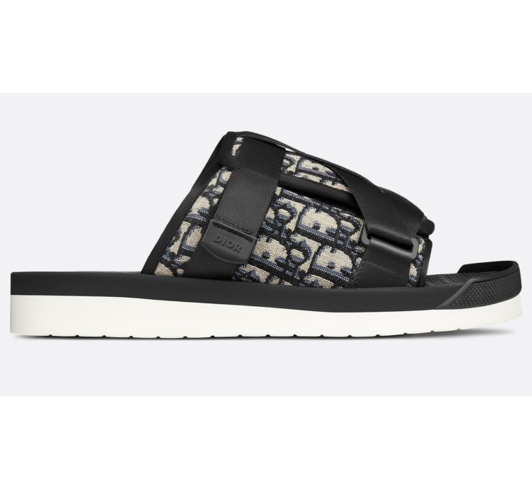 Dior Men Alpha Sandal Beige Logo Slide Slip On 44 11