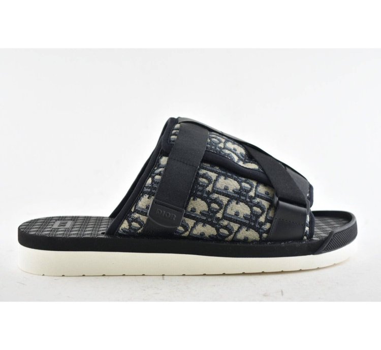 Dior Men Alpha Sandal Beige Logo Slide Slip On 44 11