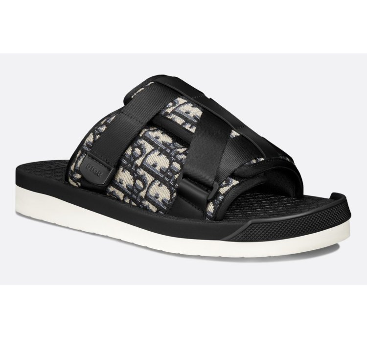 Dior Men Alpha Sandal Beige Logo Slide Slip On 44 11