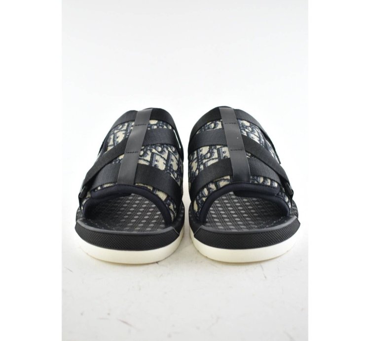 Dior Men Alpha Sandal Beige Logo Slide Slip On 44 11