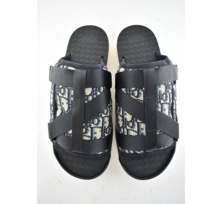 Dior Men Alpha Sandal Beige Logo Slide Slip On 44 11