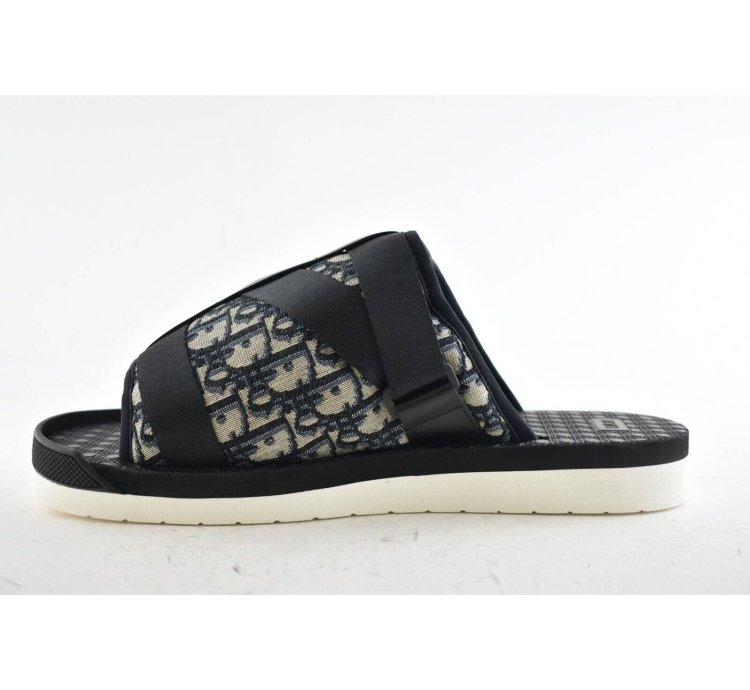 Dior Men Alpha Sandal Beige Logo Slide Slip On 44 11