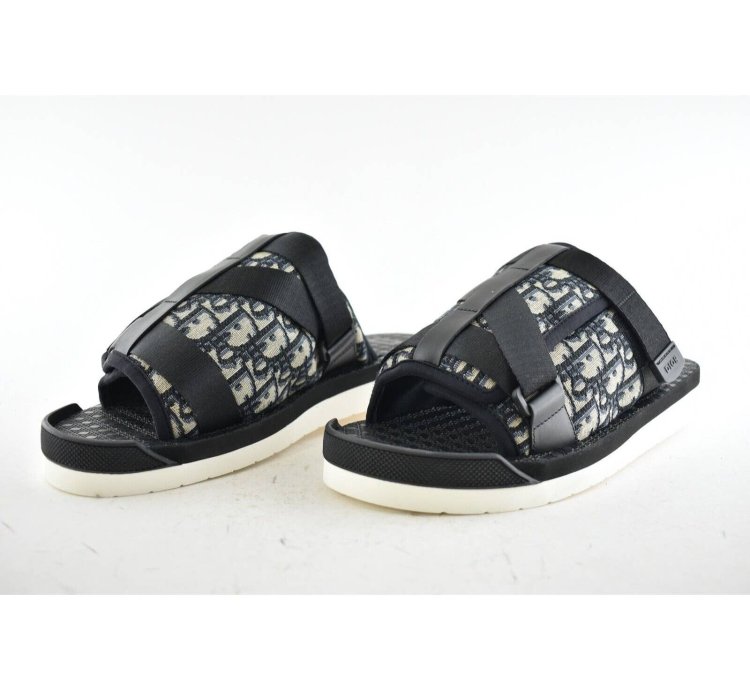 Dior Men Alpha Sandal Beige Logo Slide Slip On 44 11