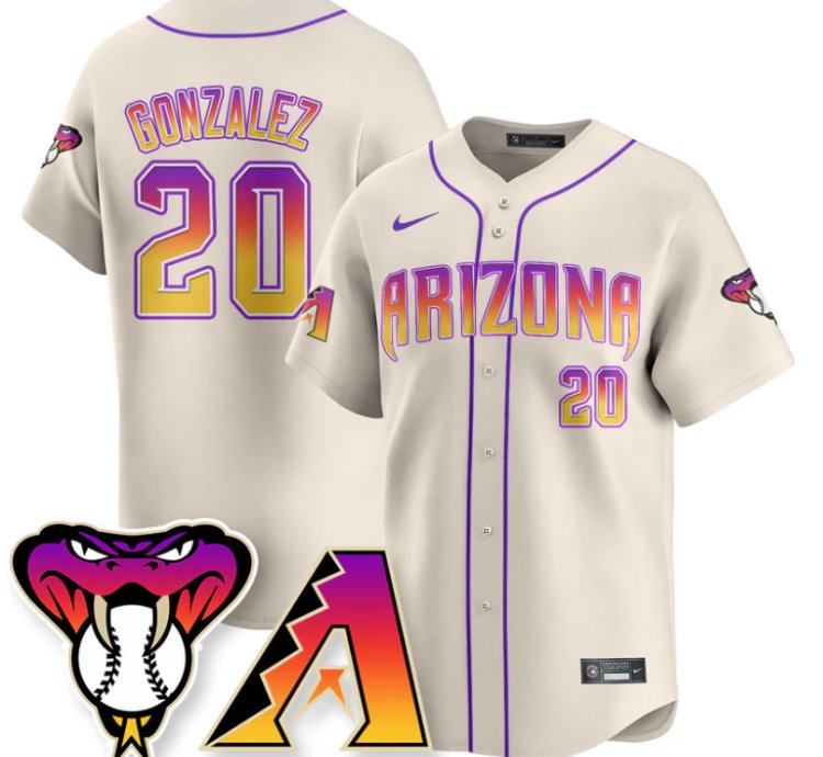 Luis Gonzalez Jersey 20 Arizona Diamondbacks 2025 City Connect Concept Stitched Cream
