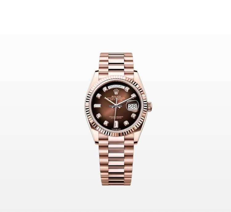 Rolex Day-date 36 128235a Everose Gold Brown