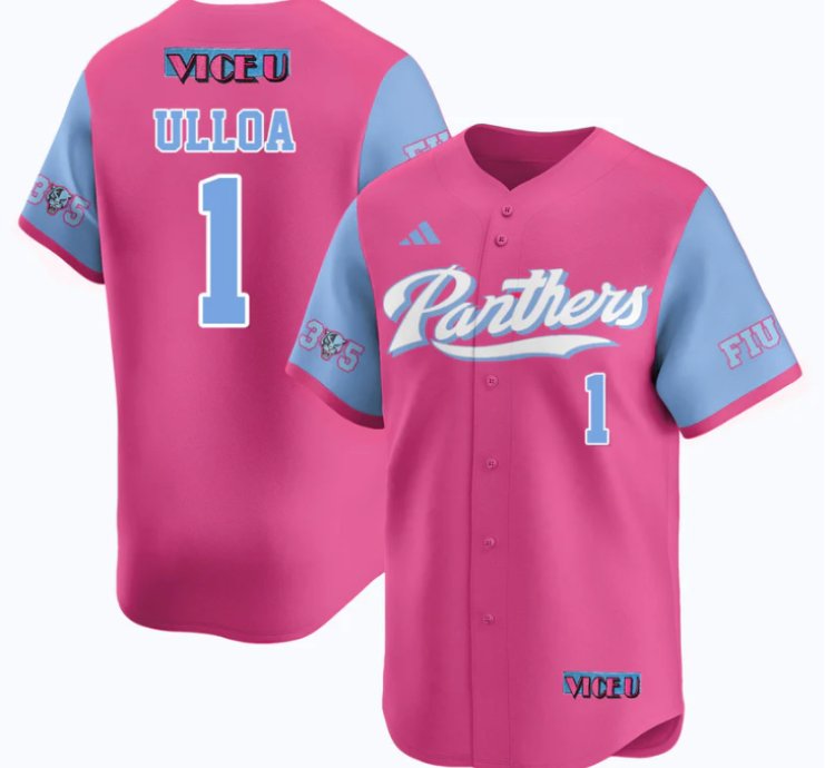 Alex Ulloa Jersey 1 Fiu Baseball 2025 Vice U Stitched Pink
