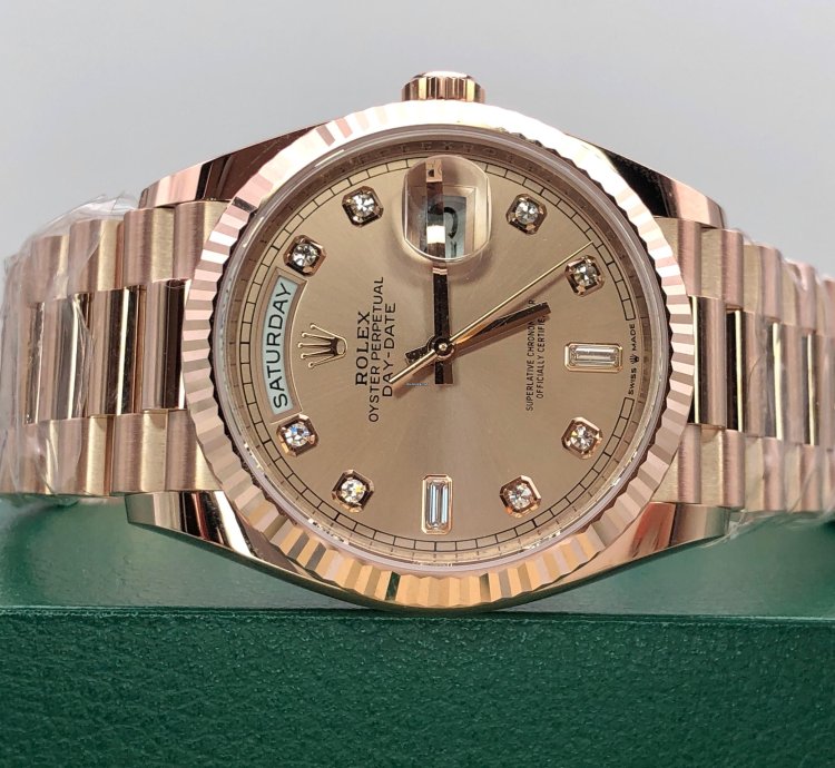 Rolex Day-date 36 128235a Pink Diamond Dial Rose Gold President