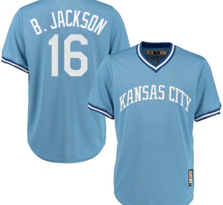 Kansas City Royals Bo Jackson Blue Throwback Pullover Jersey