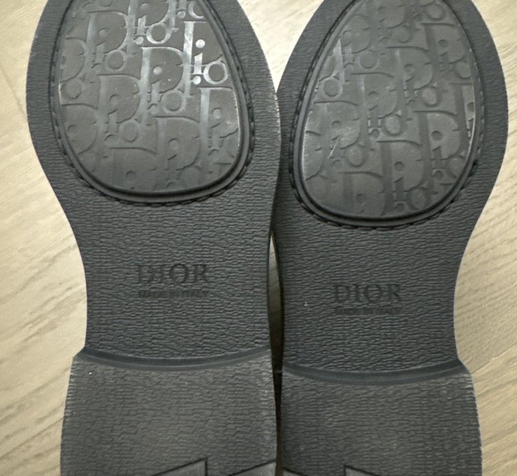 Dior Men Silver Leather Derby Shoes