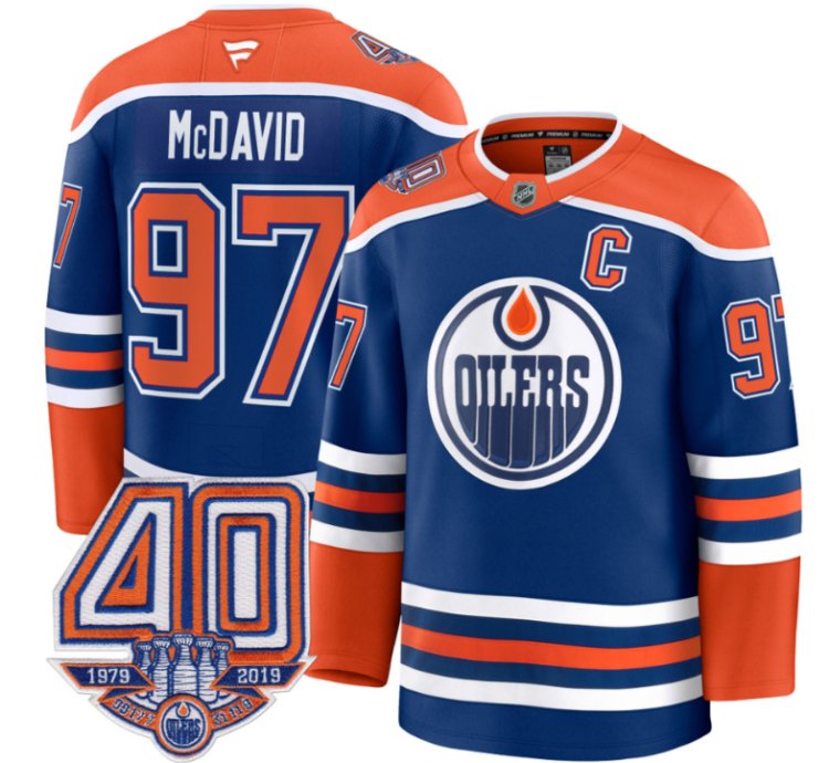 Mens Connor Mcdavid Jersey 97 Edmonton Oilers 40th Anniversary Stitched Home