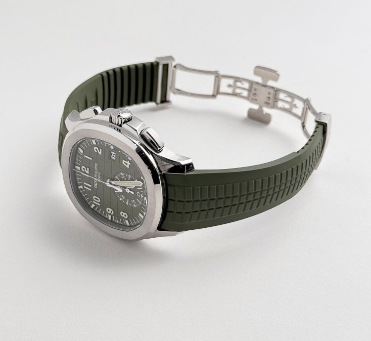 Patek Philippe Aquanaut 5968g-010 Chronograph White Gold Khaki Green 2022