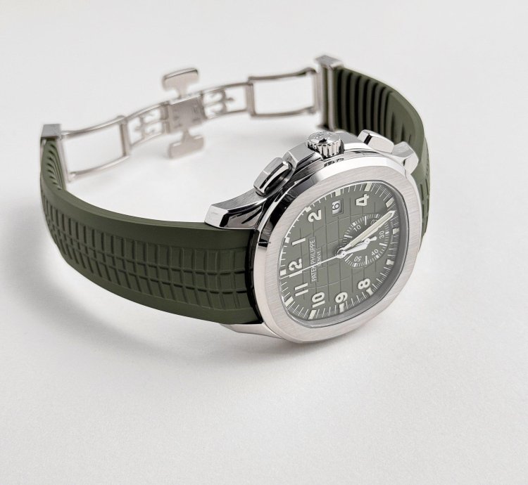 Patek Philippe Aquanaut 5968g-010 Chronograph White Gold Khaki Green 2022
