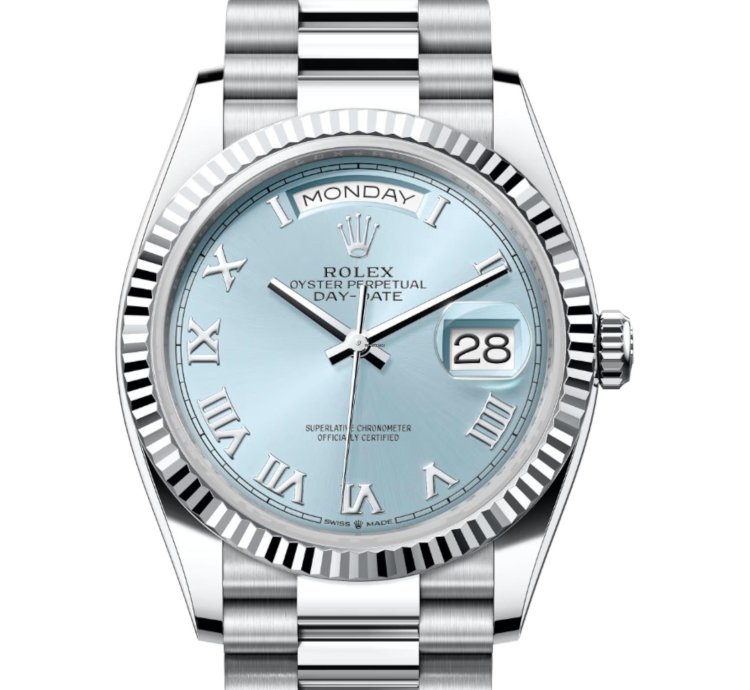 Rolex Day-date 36 128236 Ice Blue Dial Unworn Full Set