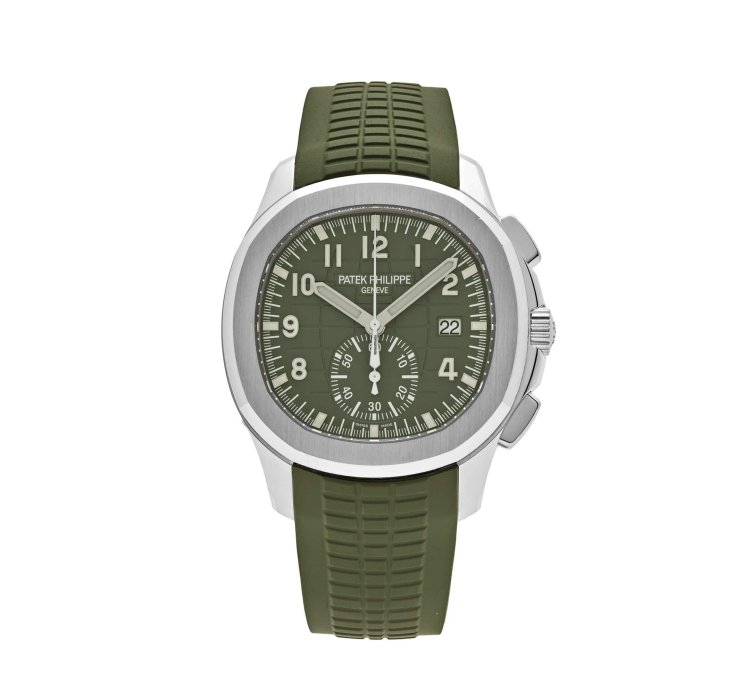 Patek Philippe Aquanaut 5968g-010 Chronograph White Gold Khaki Green Dial 2021