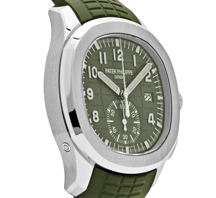 Patek Philippe Aquanaut 5968g-010 Chronograph White Gold Khaki Green Dial 2021