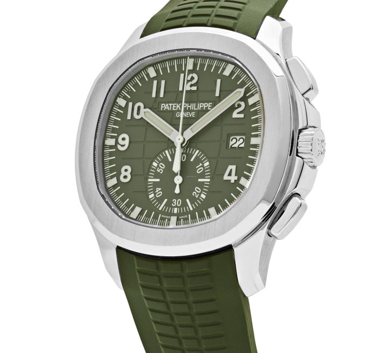 Patek Philippe Aquanaut 5968g-010 Chronograph White Gold Khaki Green Dial 2021