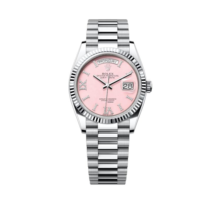 Rolex Day-date 36 128236 Pink With Diamonds Dial Unworn Full Set