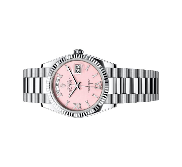Rolex Day-date 36 128236 Pink With Diamonds Dial Unworn Full Set