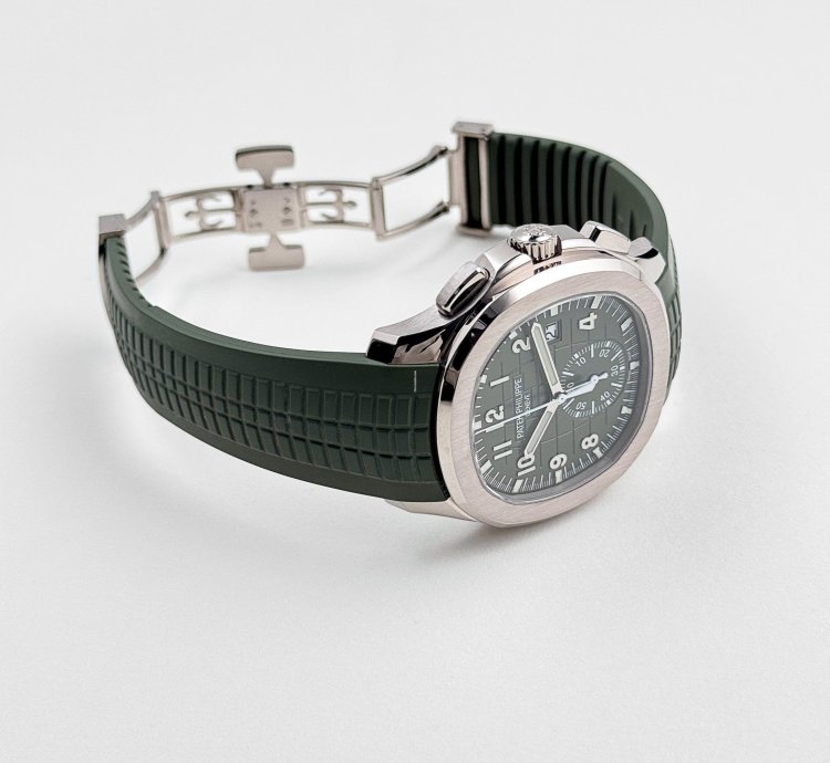 Patek Philippe Aquanaut 5968g-010 Chronograph White Gold Khaki Green Dial 2024