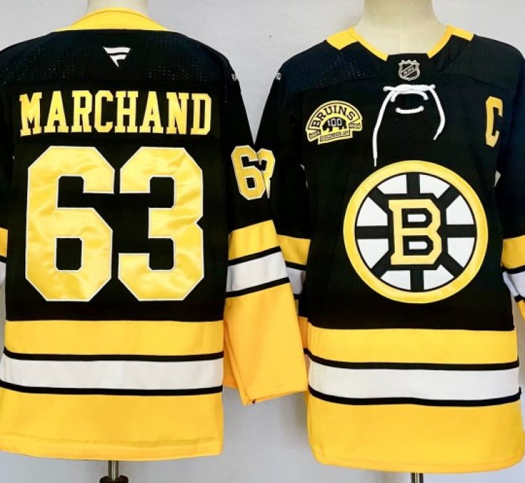 Mens Boston Bruins 63 Brad Marchand Jersey Stitched Yellow