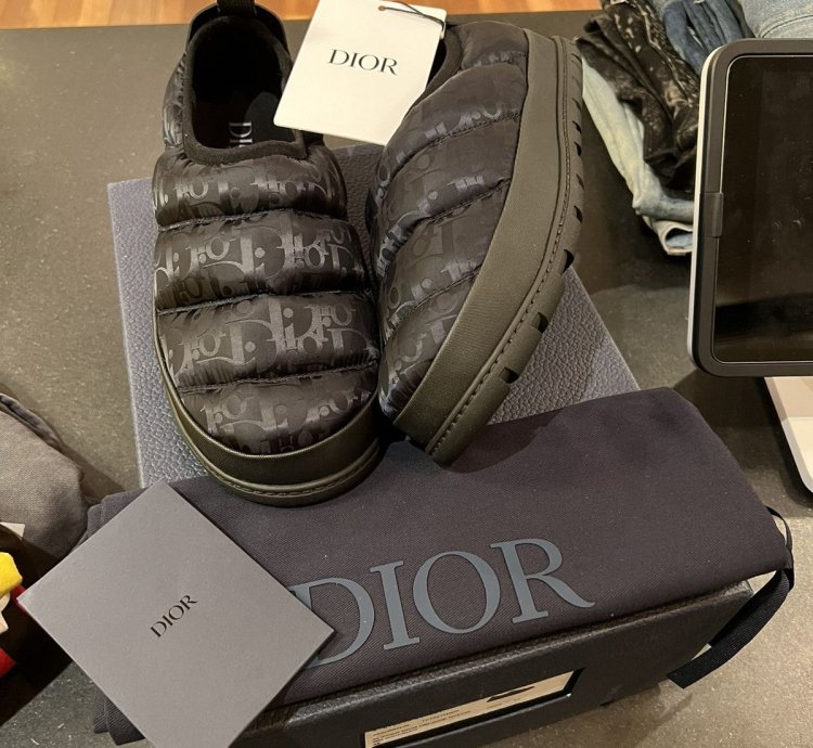 Dior Oblique Snow Slipper Black Optical Mule