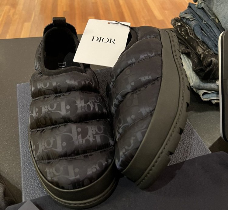 Dior Oblique Snow Slipper Black Optical Mule