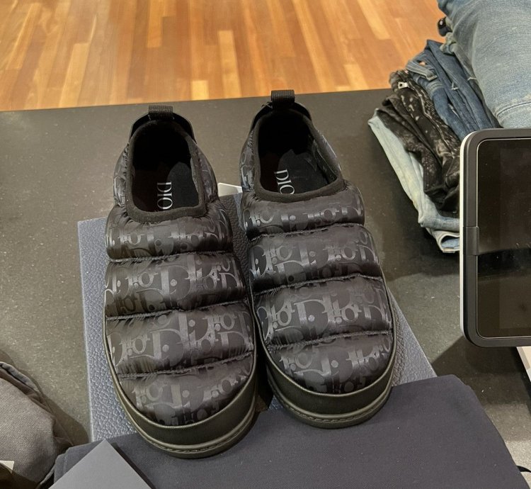 Dior Oblique Snow Slipper Black Optical Mule