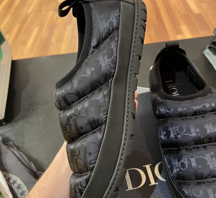 Dior Oblique Snow Slipper Black Optical Mule