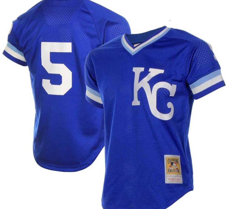 Kansas City Royals George Brett Royal Throwback Mesh Pullover Jersey