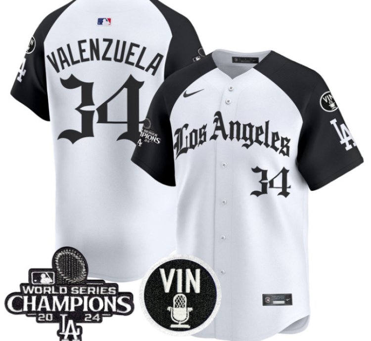 Fernando Valenzuela Jersey 34 Dodgers 2025 La Gothic Style Vapor Premier Limited Stitched Alternate