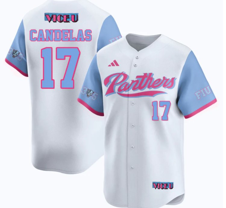 Hector Candelas Jersey 17 Fiu Baseball 2025 Vice U Stitched White