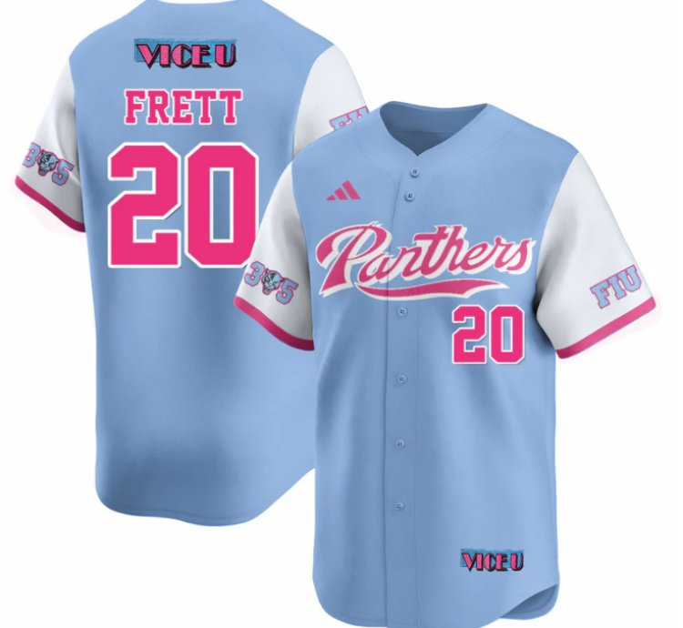 Kishon Frett Jersey 20 Fiu Baseball 2025 Vice U Stitched Blue