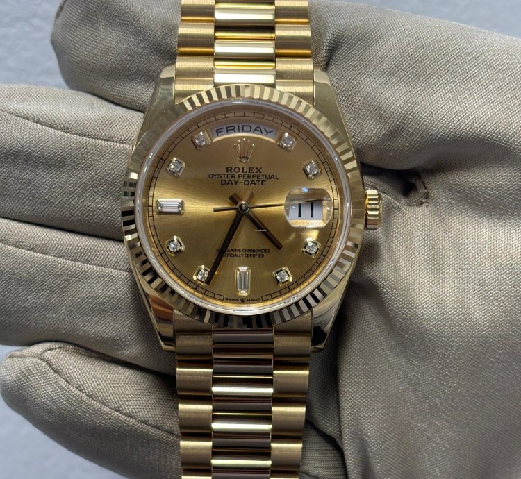 Rolex Day-date 36 128238 Champagne Diamond Dial Unworn 2024