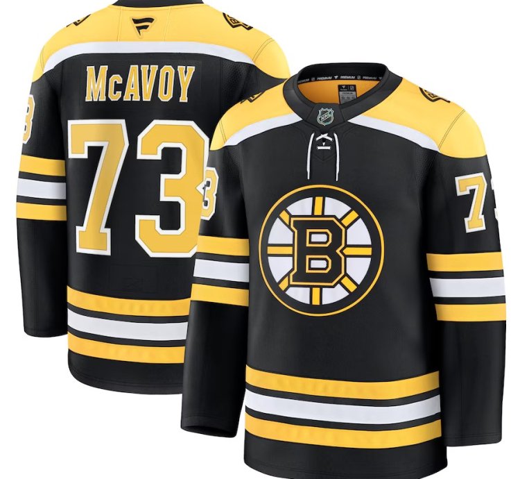 Mens Boston Bruins 73 Charlie Mcavoy Home Premium Jersey Black