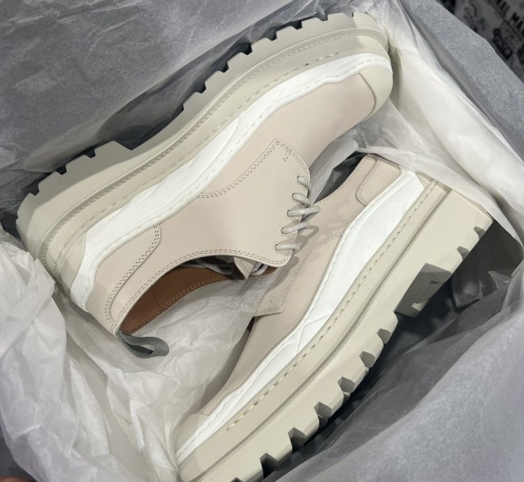Dior Sacai Cream Derby Shoes