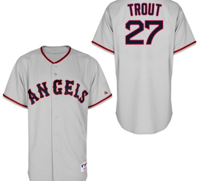 Los Angeles Angels Mike Trout Gray 1965 Throwback Jersey