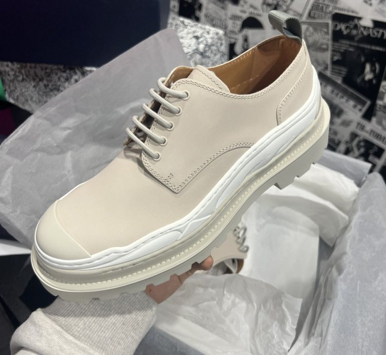 Dior Sacai Cream Derby Shoes