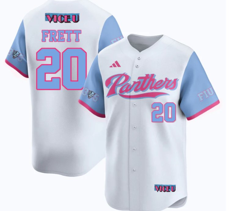 Kishon Frett Jersey 20 Fiu Baseball 2025 Vice U Stitched White