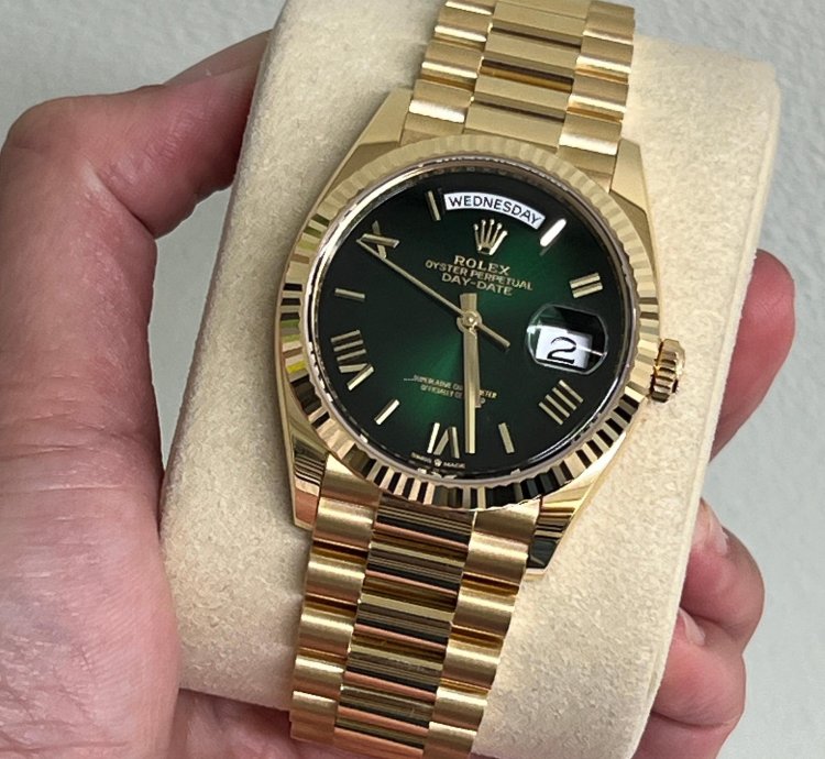 Rolex Day-date 36 128238 Day-date 36mm Yellow Gold Green Ombre Roman President - 2024