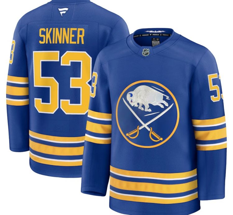 Mens Buffalo Sabres 53 Jeff Skinner Home Premium Jersey Stitched