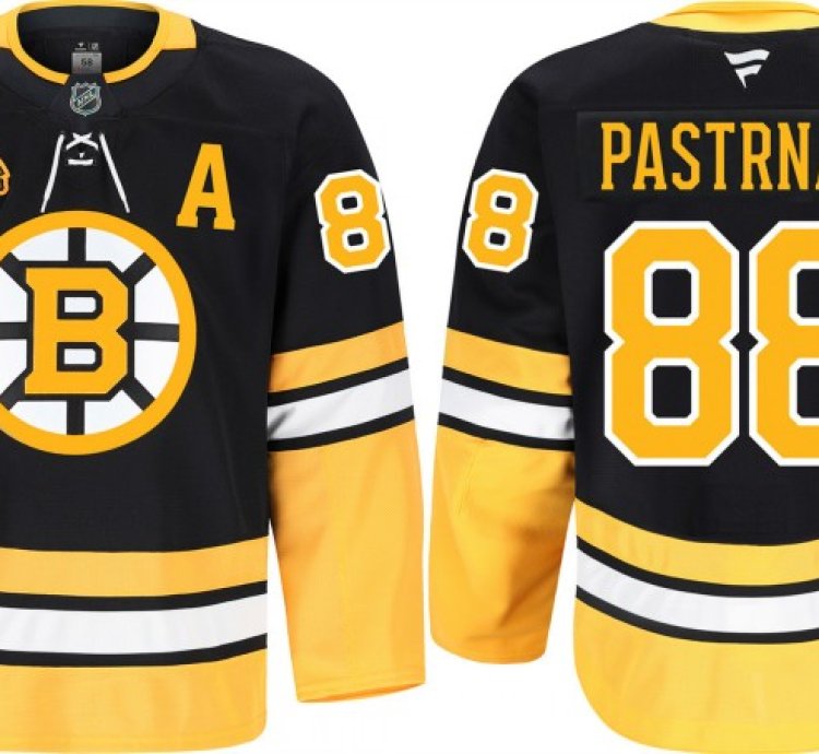 Mens Boston Bruins 88 David Pastrnak Black 100th Anniversary Stitched Jersey