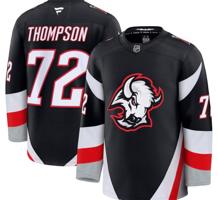 Mens Buffalo Sabres 72 Tage Thompson Alternate Premium Jersey Black