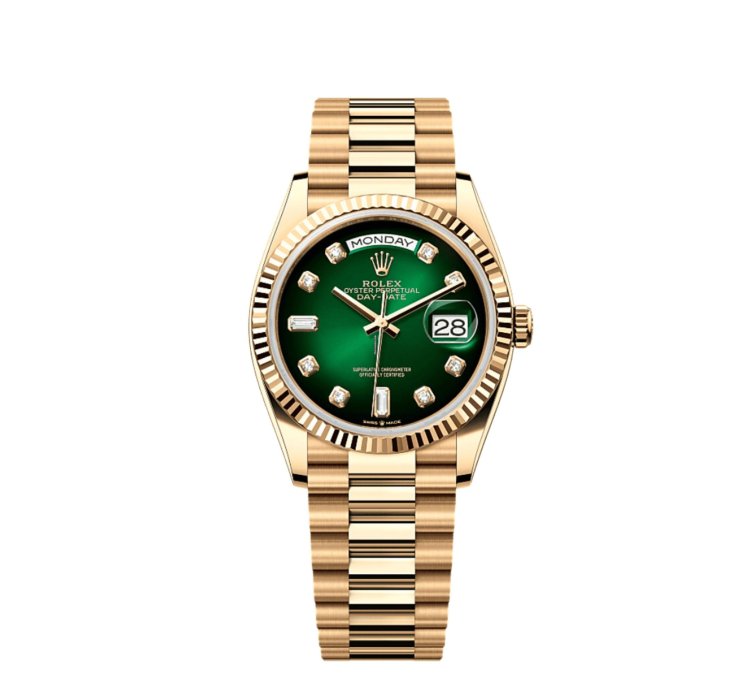 Rolex Day-date 36 128238 Yellow Gold Green Diamond Dial 2024