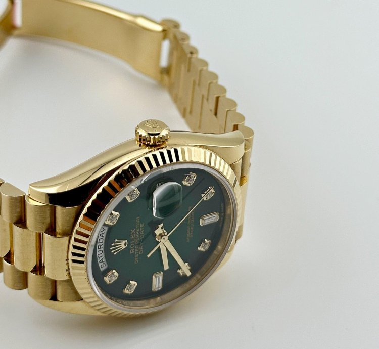 Rolex Day-date 36 128238 Yellow Gold Green Diamond Dial 2024