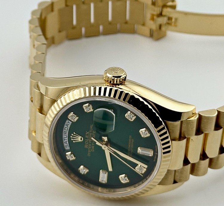 Rolex Day-date 36 128238 Yellow Gold Green Diamond Dial 2024