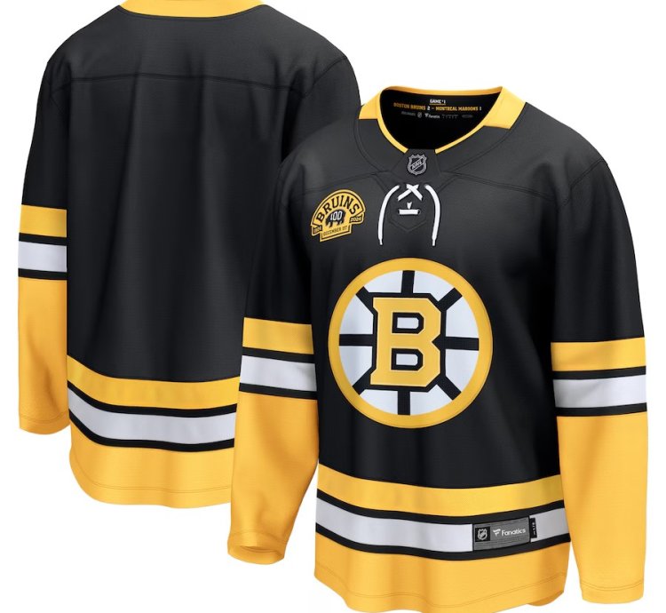 Mens Boston Bruins 100th Anniversary Premier Breakaway Jersey Black