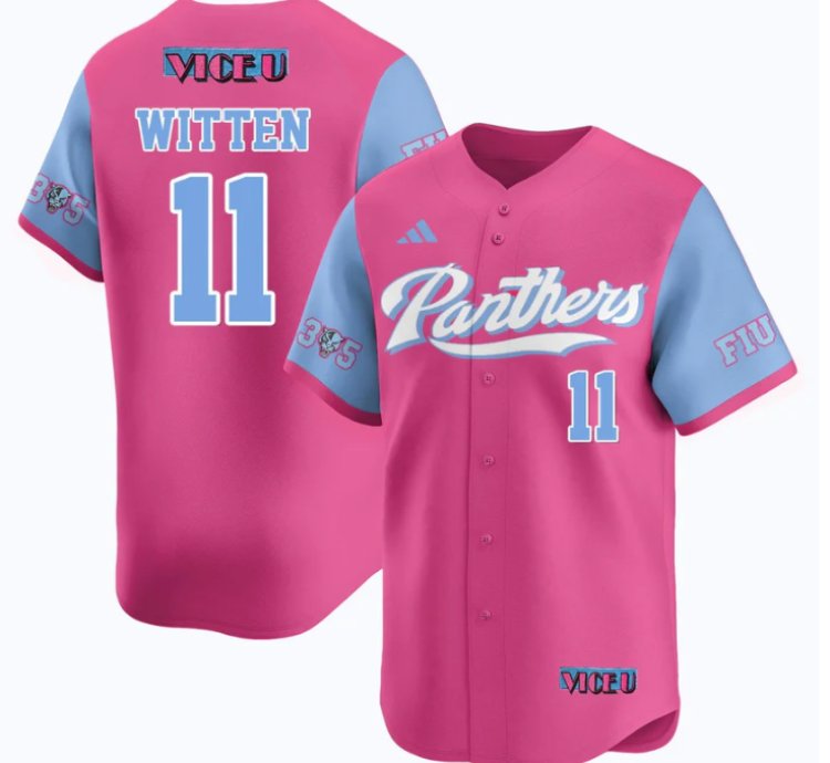 Rich Witten Jersey 11 Fiu Baseball 2025 Vice U Stitched Pink