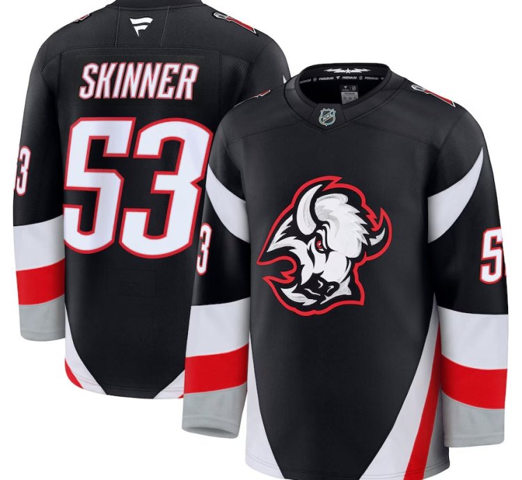 Mens Buffalo Sabres 53 Jeff Skinner Alternate Premium Jersey Stitched Black