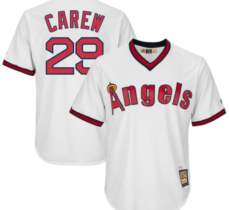 Los Angeles Angels Rod Carew White Throwback Pullover Jersey